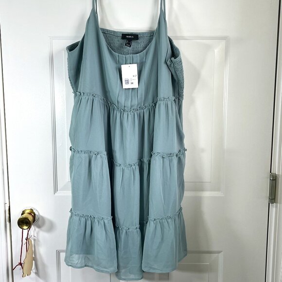 Forever 21 Dresses & Skirts - Forever 21 Chiffon Pastel Green Boho Ruffle Sundress Size 3 XL NWT